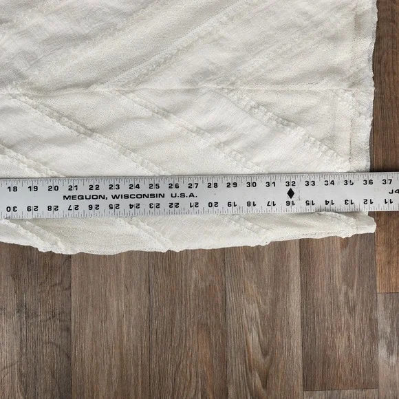 Bailey 44 Cream Chevron Lace V-Neck Sheath Dress Small Made in USA - Picture 9 of 15